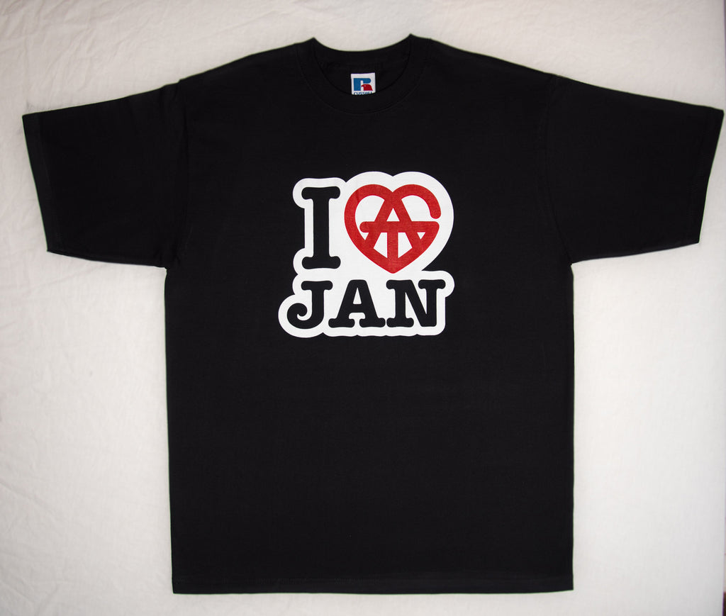 I <3 Jan - Short Sleeved Black T-Shirt
